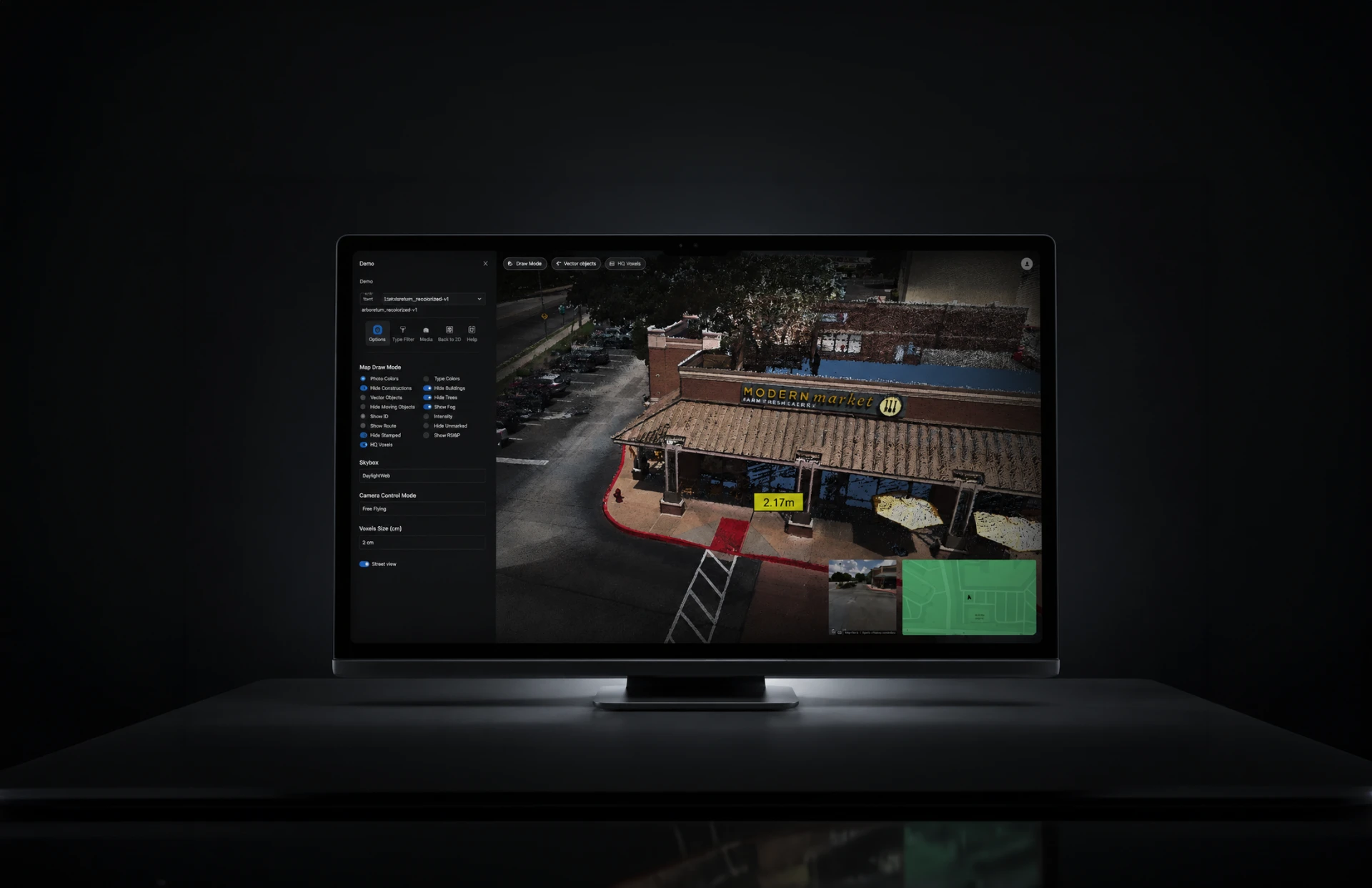 Voxelmaps 3D point cloud of a captured street scene